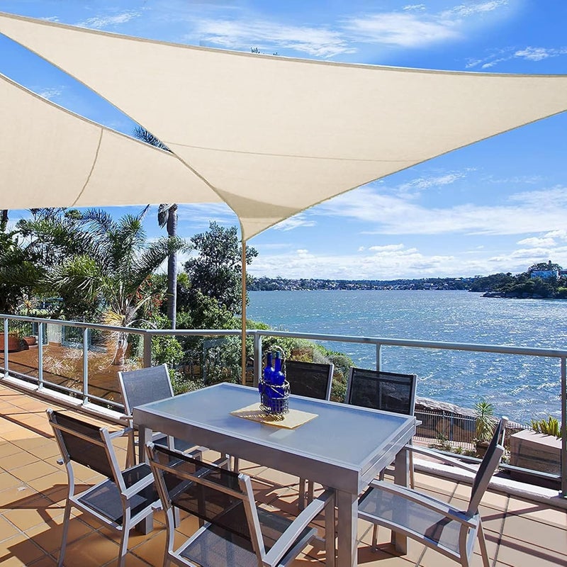 KALINCO Sun Shade Sail, Waterproof Shade Sail, 12'x12'x12' Triangle Sunscreen Awning Canopy, 95% UV Blocking Sun Shade Canopy with Free Rope for Outdoor Garden Patio Party Playground - Image 1